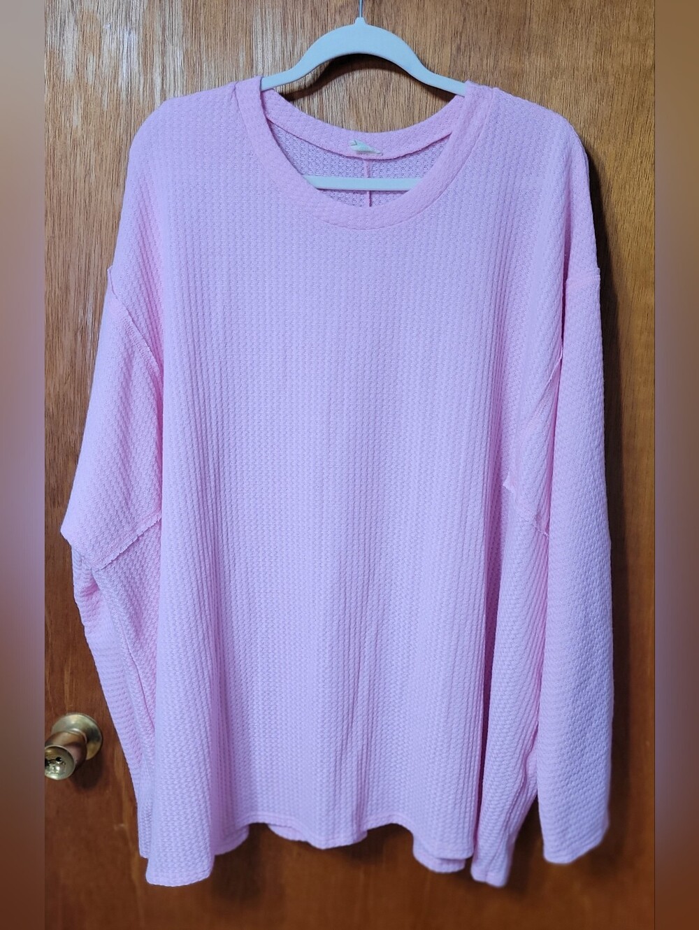 Women's Pink Waffle Weave Top Size XXXL See Description About Color (1072)
